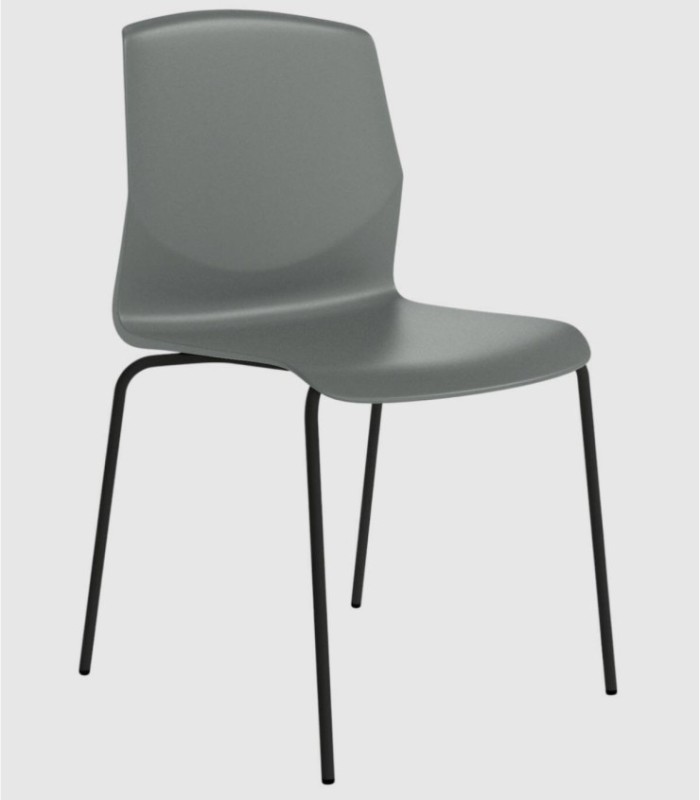 Set van 4 Bristol grafietkleurige stoelen