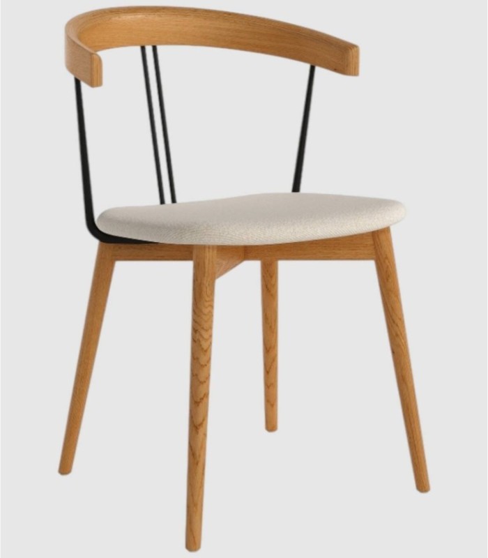 Set van 2 Zion eikenhouten stoelen met parelmoer afwerking