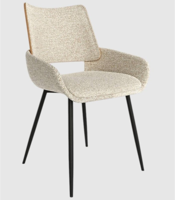 Pack of 2 Eva mother-of-pearl oak chairs