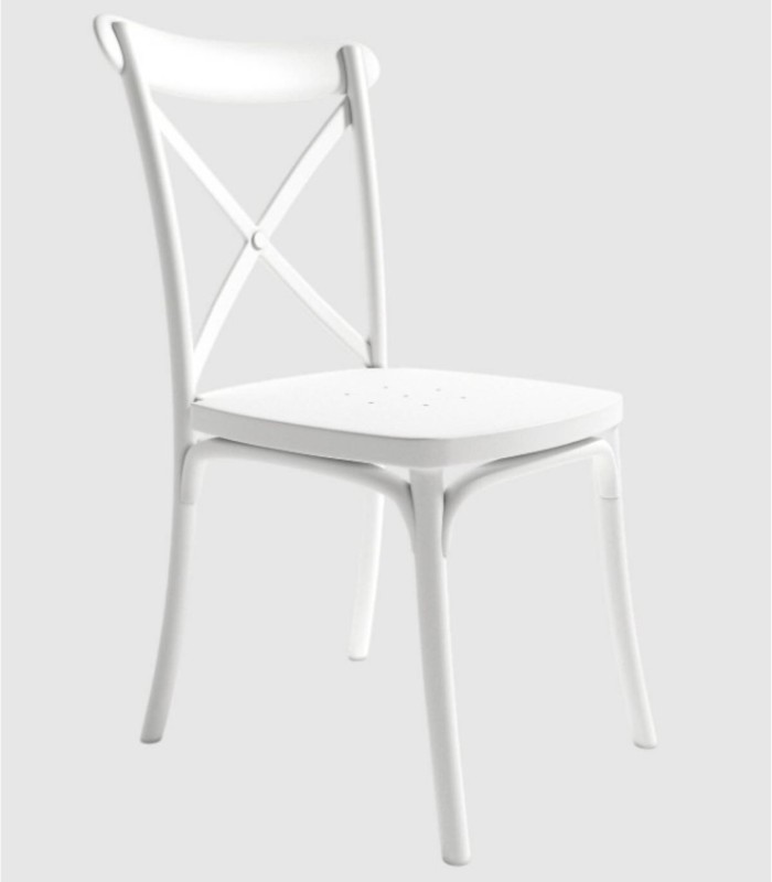 Set van 4 witte Roma stoelen