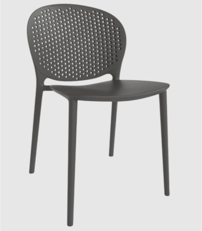 Set van 4 grafietkleurige stoelen Bogotá