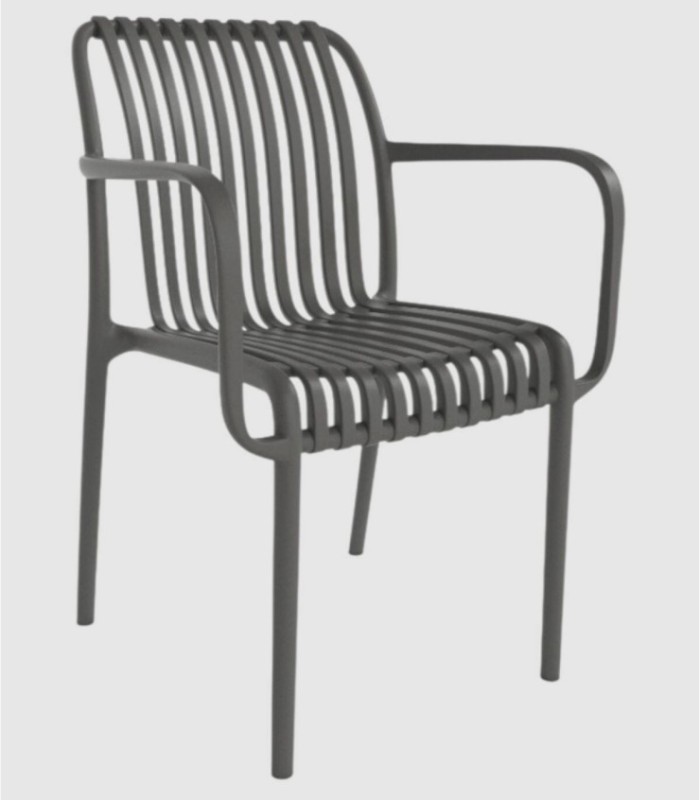 Set van 4 Havana grafietkleurige stoelen