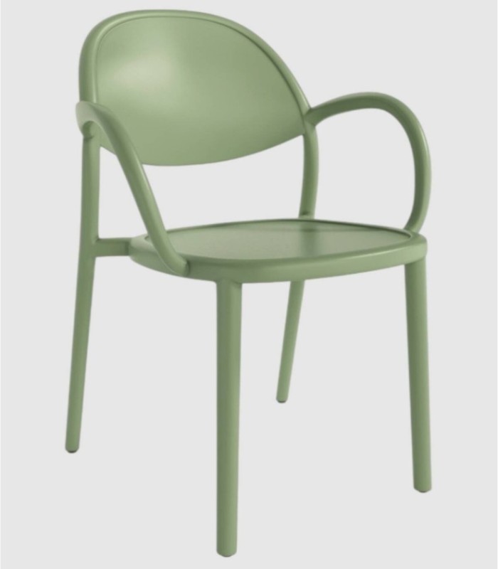 Bora round armchair in green