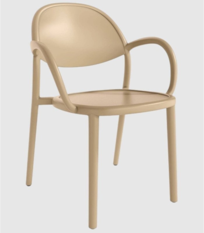 Round armchair Bora beige