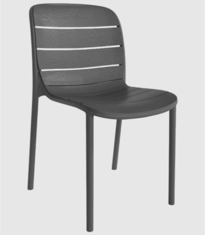 Set van 4 Tulum grafietkleurige stoelen