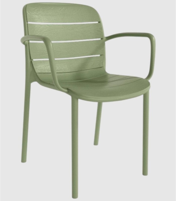 Set van 4 Cancun-stoelen, krijtgroen