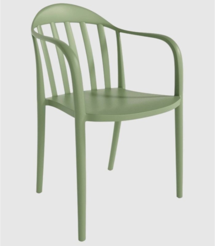 Set van 4 Malibu-stoelen, krijtgroen