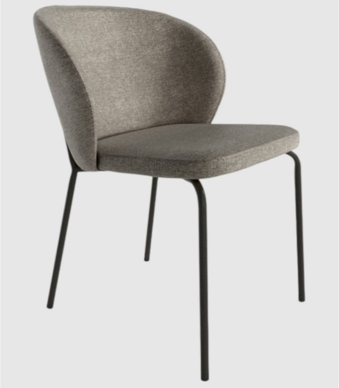 Silla tapizada gris Bergen