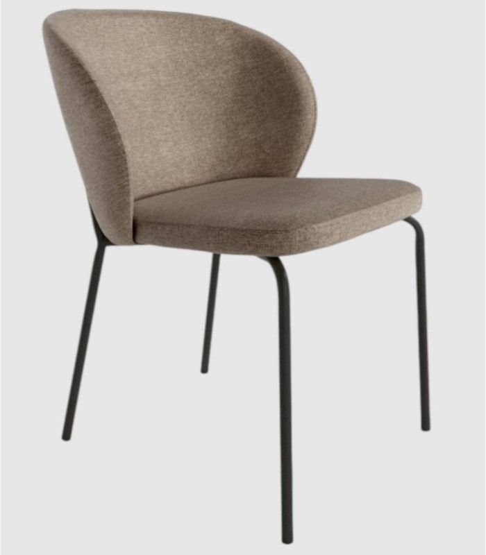 Silla tapizada marrón Bergen