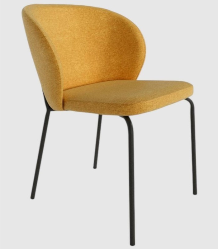 Silla tapizada mostaza Bergen