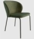 Silla tapizada verde Bergen