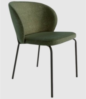 Silla tapizada verde Bergen