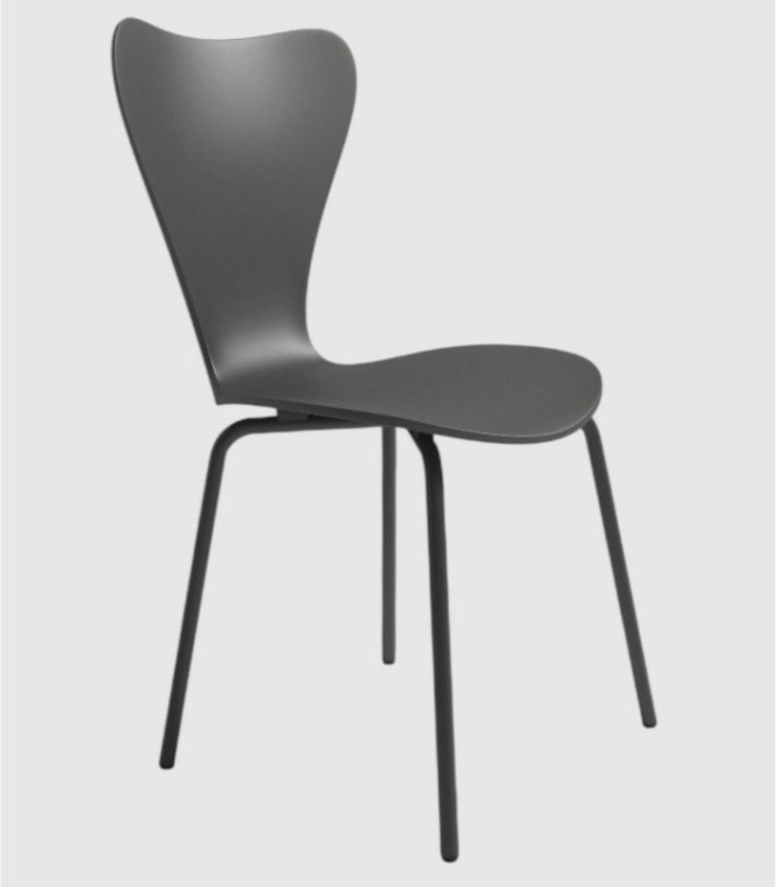 Set van 4 Bern grafietstoelen