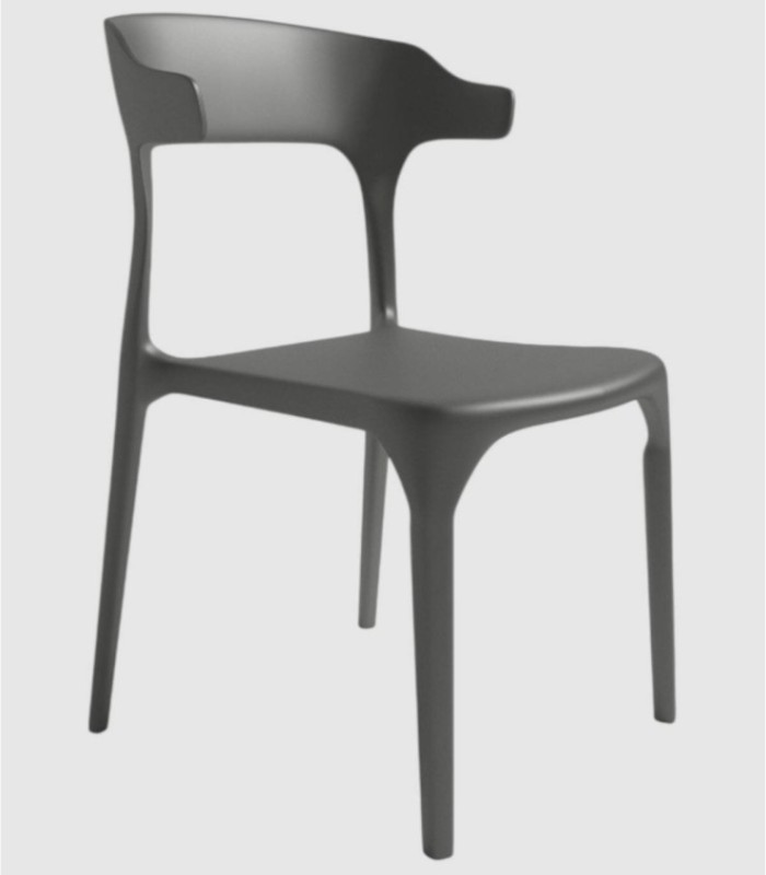 Set van 4 grafietkleurige Pisa-stoelen