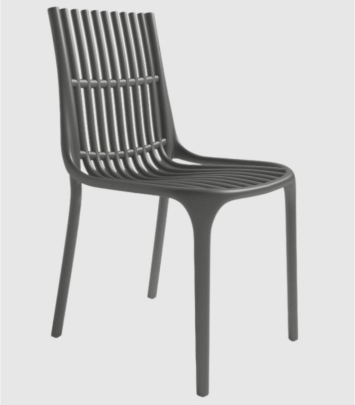 Set van 4 Milan grafietkleurige stoelen