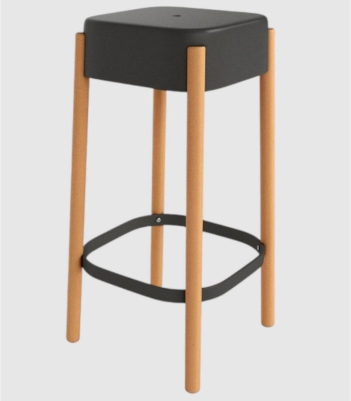Visby Set of 2 Graphite Stools