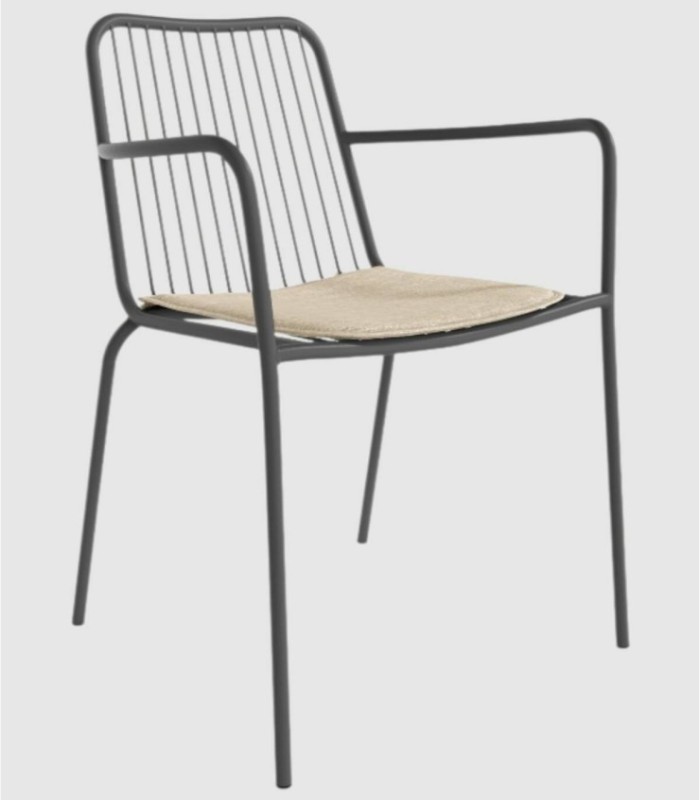 Set van 4 grafietkleurige Ohana-stoelen