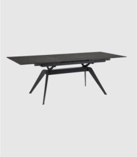 Nuoro rectangular extendable table black