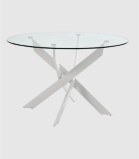 Mesa redonda cristal Zerfod blanco