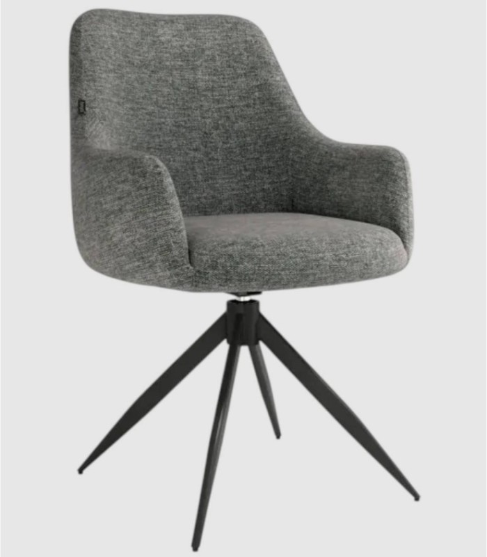 Silla tapizada gris oscuro Montreal