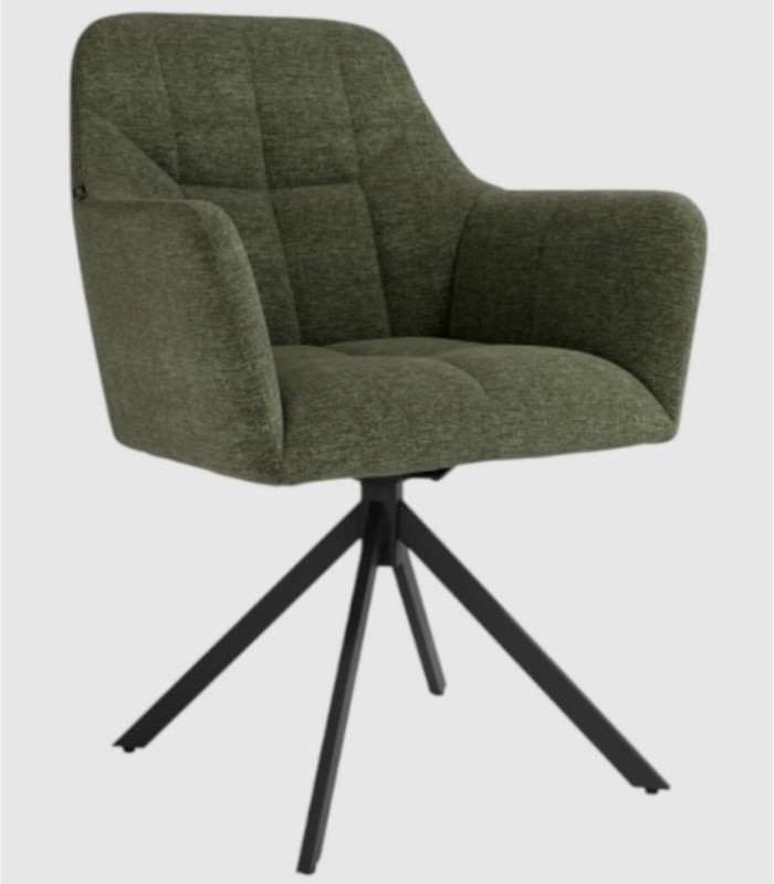 Bergamo groen gestoffeerde stoel