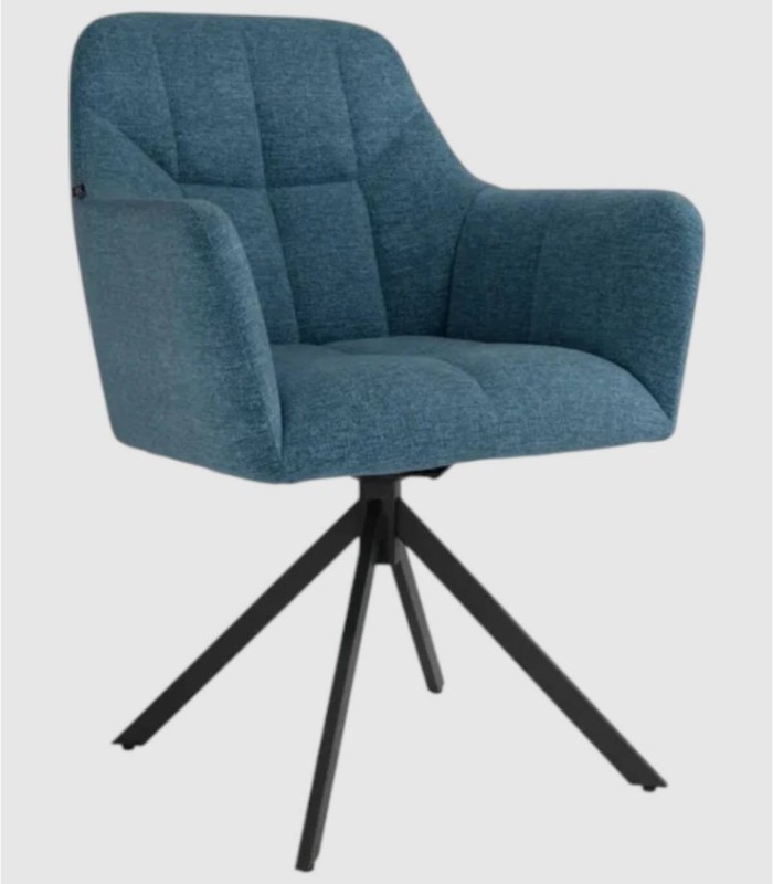 Bergamo blauw gestoffeerde stoel