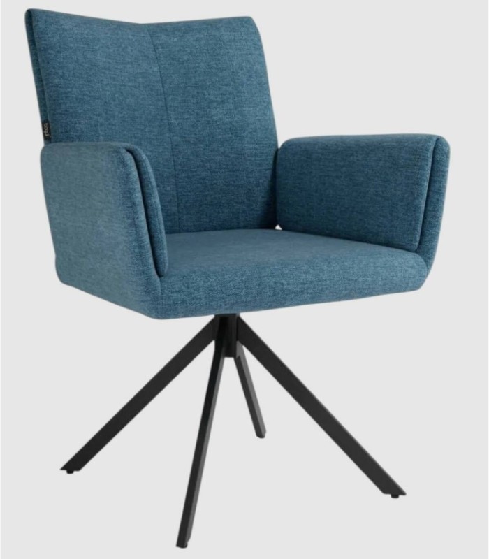 Modena blauwe gestoffeerde stoel