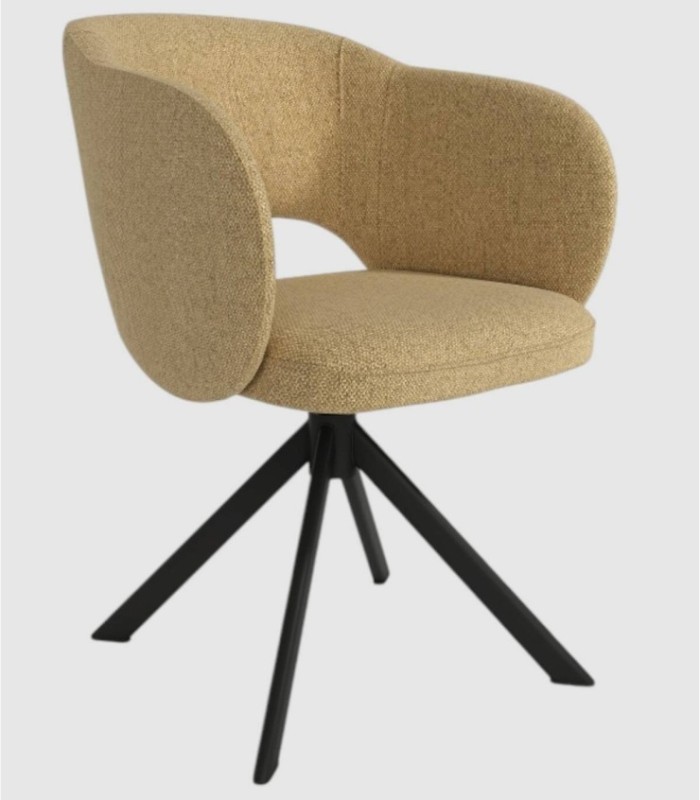 Cork 360 draaibare mosterdkleurige stoel