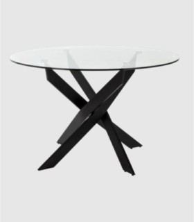 Ronde zwarte glazen tafel van Zerfod