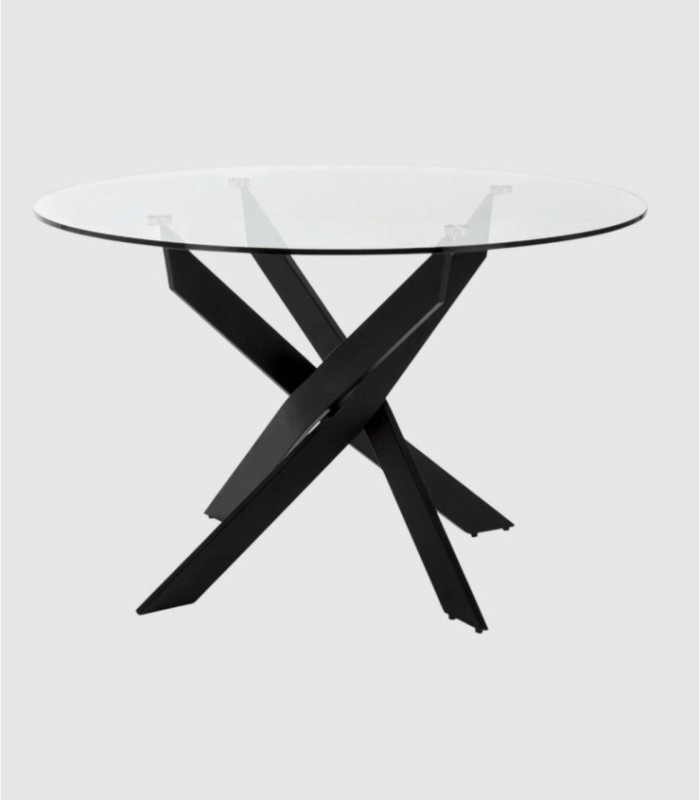 Ronde zwarte glazen tafel van Zerfod