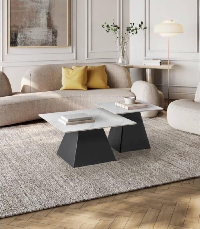 Set van 2 witte Nuske salontafels