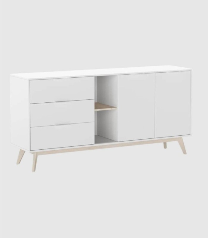 Munet dressoir met 2 deuren, 3 lades en 2 open schappen