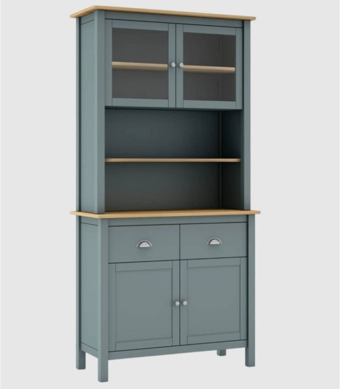 Nampas green 4-door, 2-drawer display cabinet