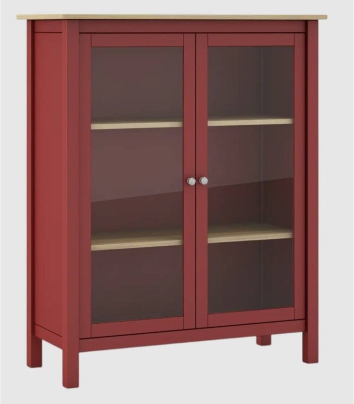 Vitrina 2 puertas Nampas rojo