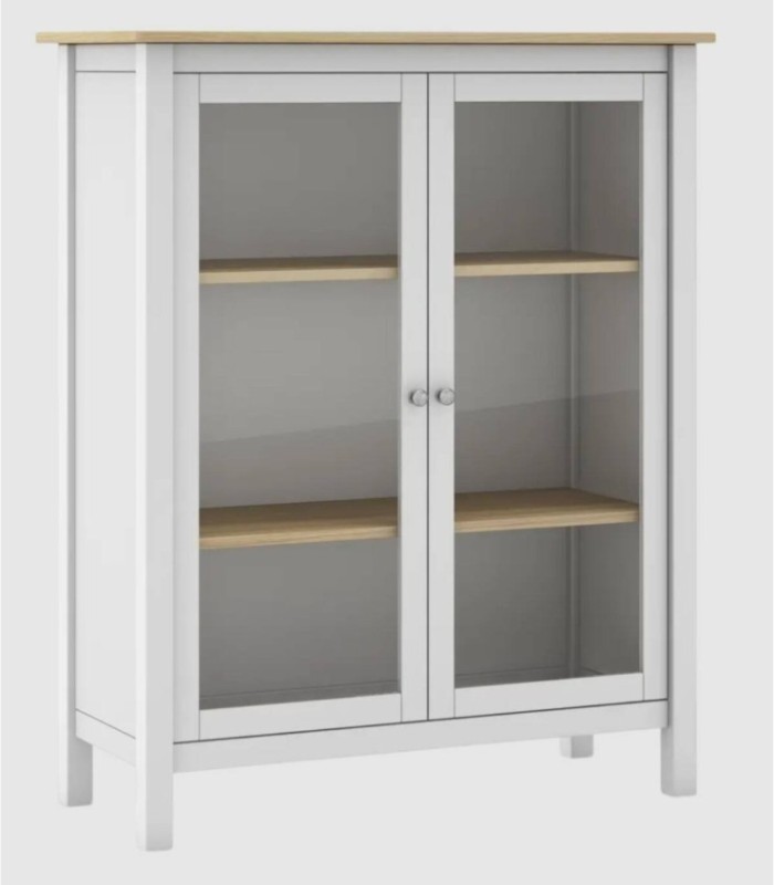 Nampas 2-door display cabinet, white