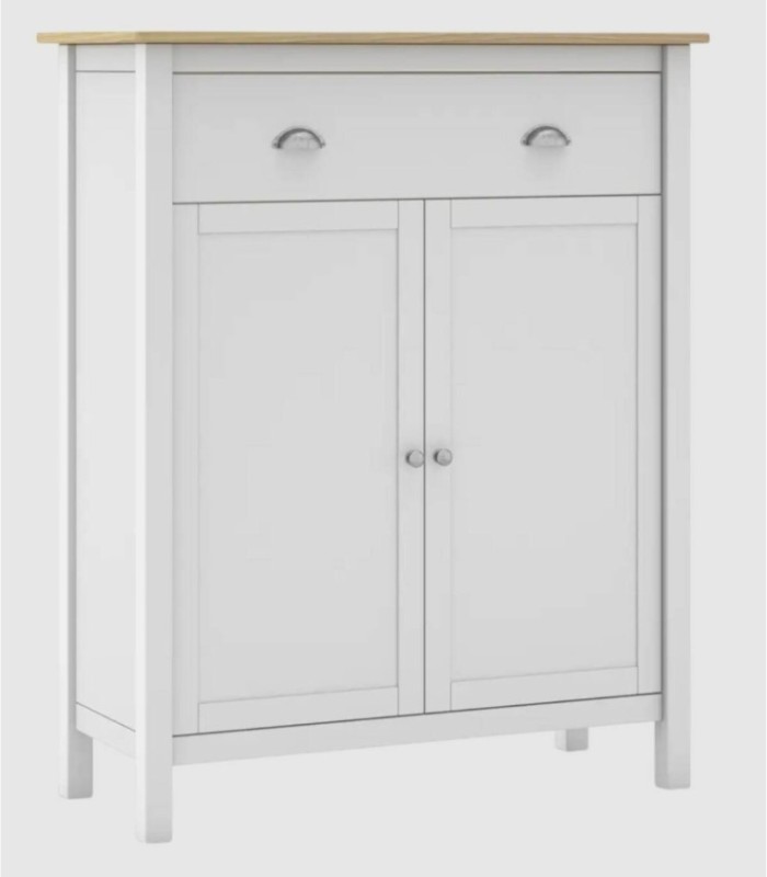 Nampas white 2-door, 1-drawer auxiliary cabinet