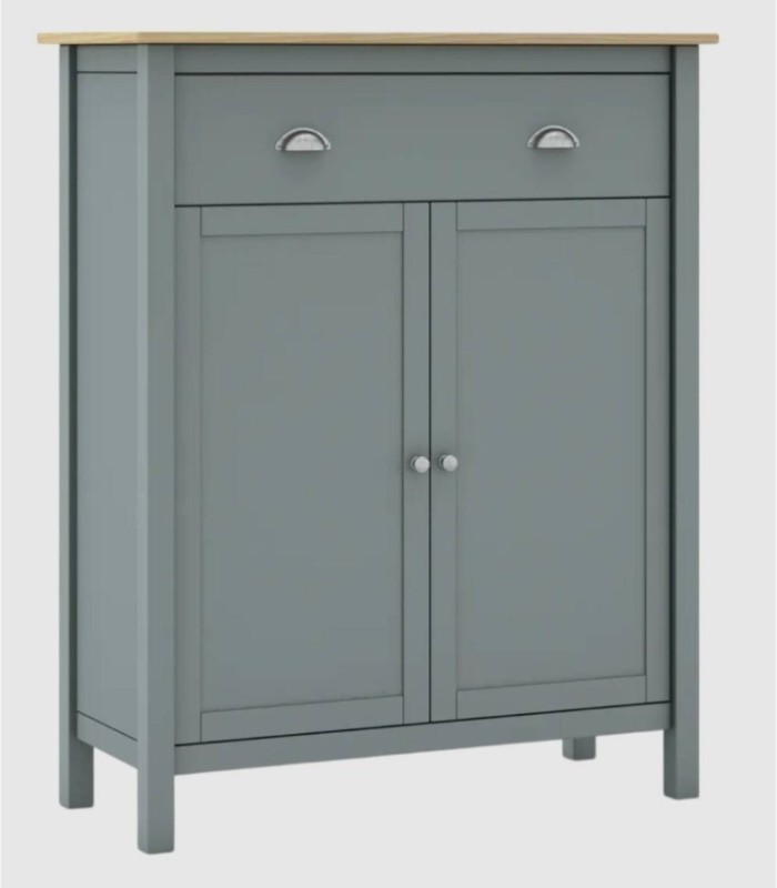 Nampas green 2-door, 1-drawer auxiliary cabinet