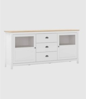 Nampas white sideboard with 2 glass doors and 3 drawers