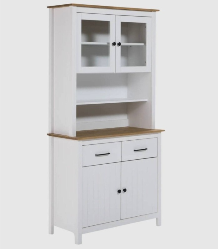 Vitrina 4 puertas y 2 cajones Dangal blanco