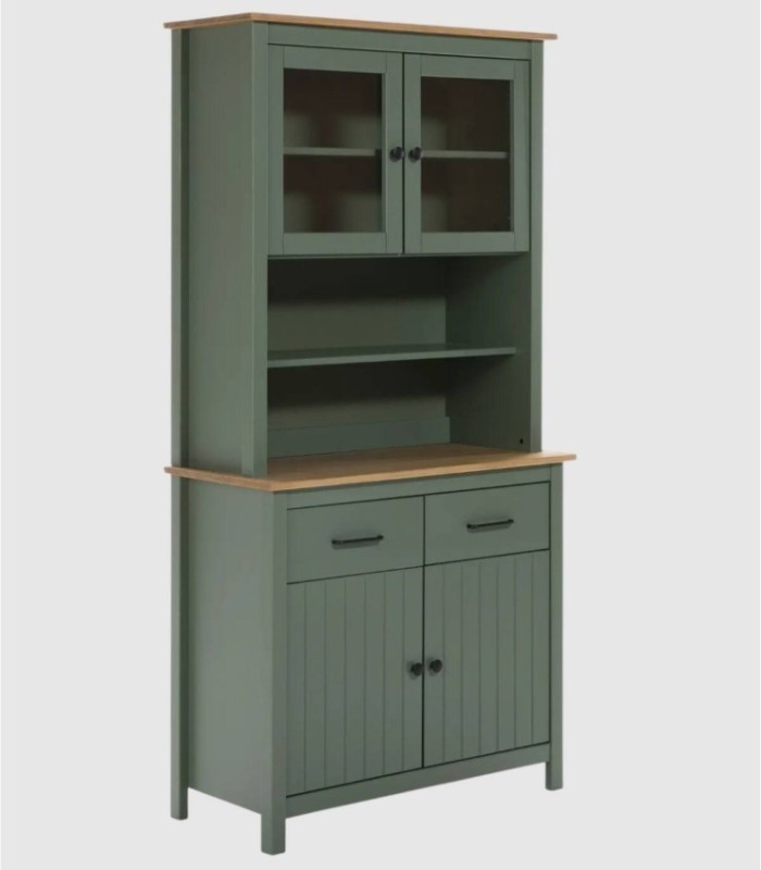 Vitrina 4 puertas y 2 cajones Dangal verde