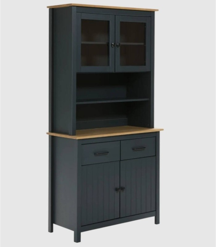 Vitrina 4 puertas y 2 cajones Dangal azul