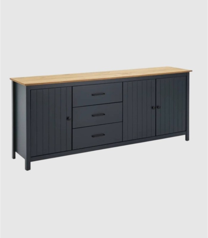 Dangal blue 3-door, 3-drawer sideboard