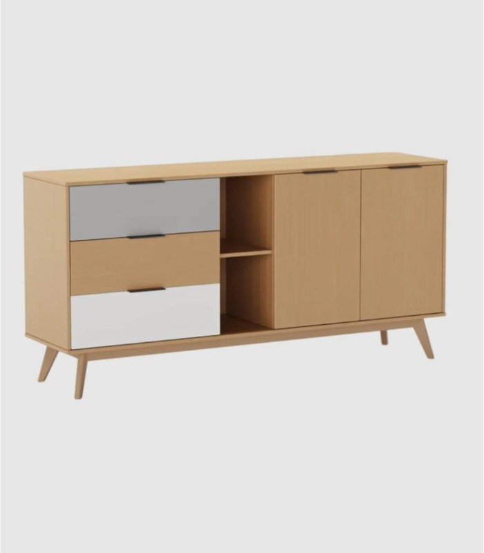 Lanuke sideboard with 2 doors, 3 drawers and 2 open shelves