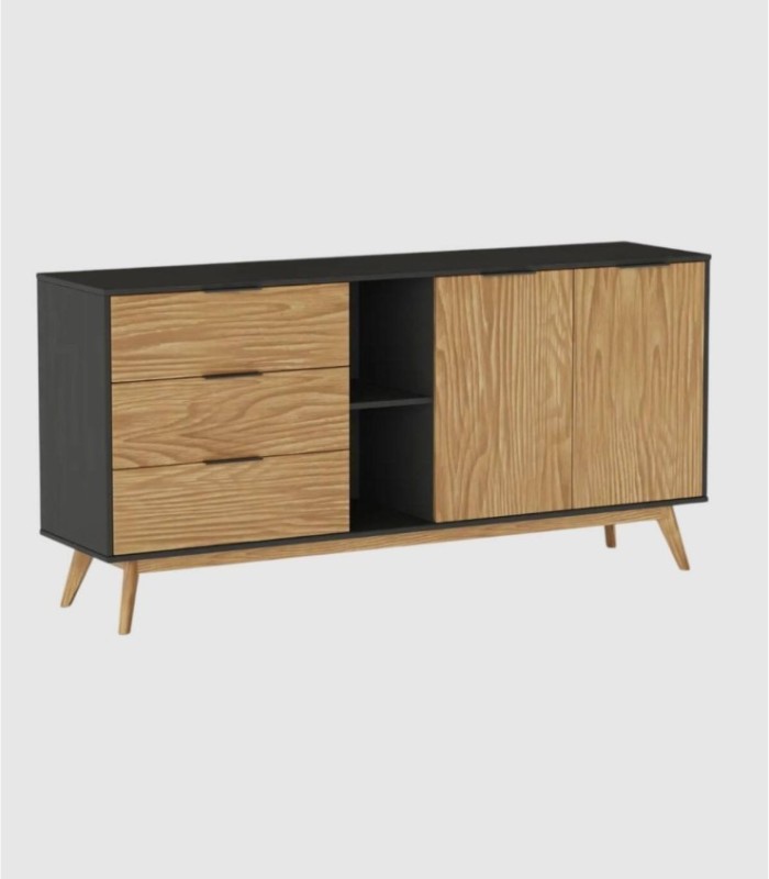Tilske sideboard with 2 doors, 3 drawers and 2 open shelves