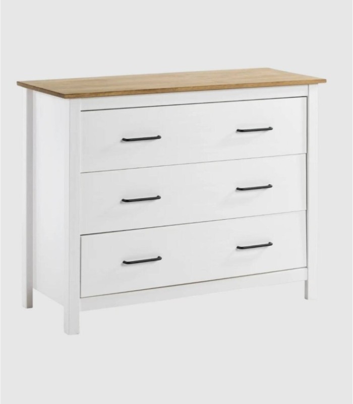 Dangal white 3-drawer chest