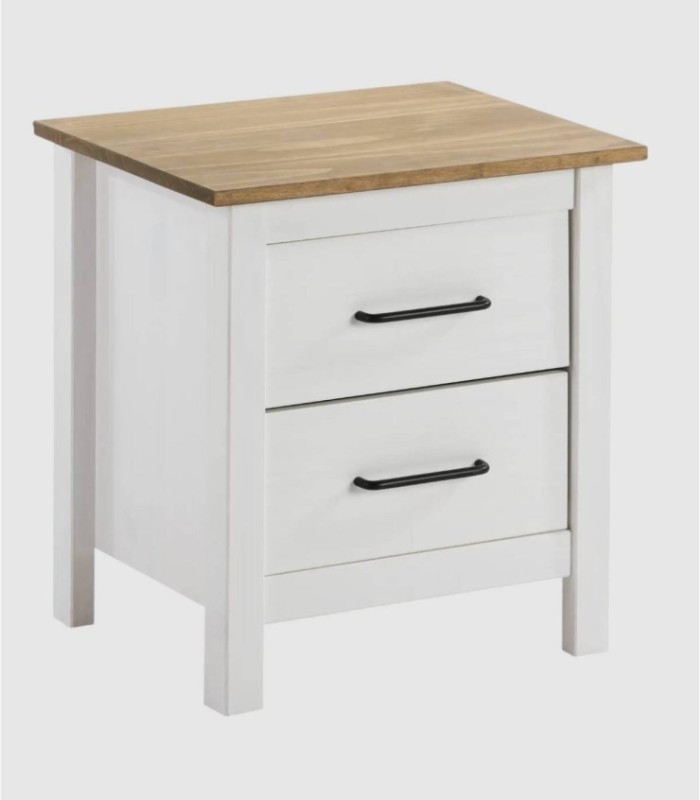 Dangal white 2-drawer bedside table