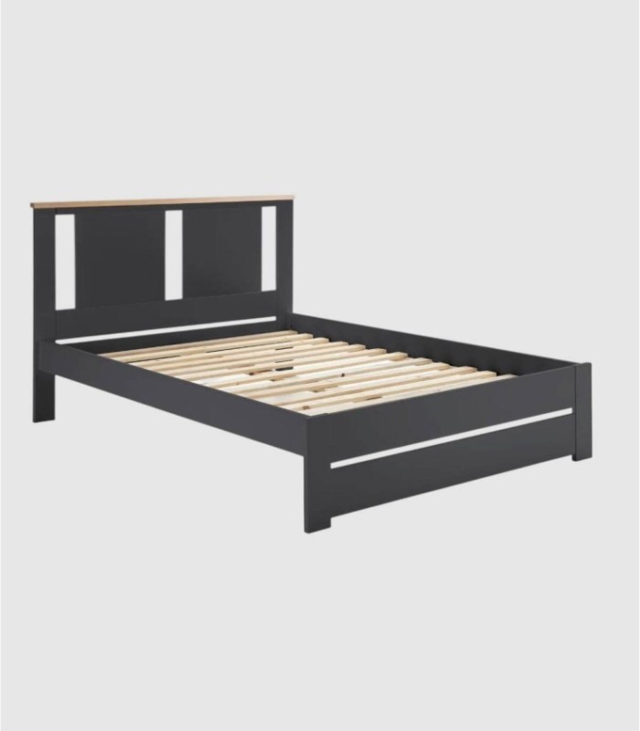 Layma anthracite bed with headboard