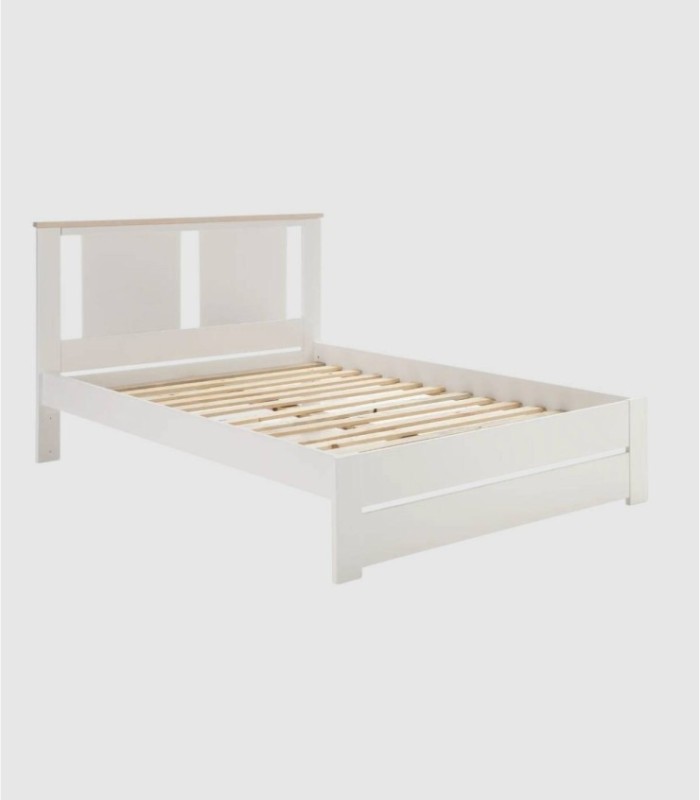 Layma bed with white headboard