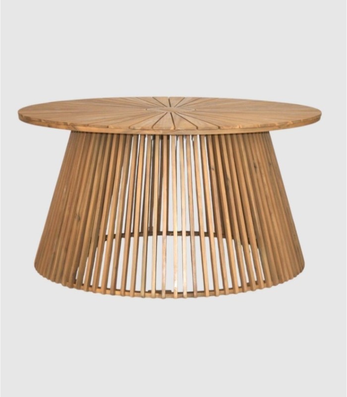 Round acacia wood table