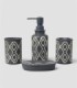 Set 4 piezas baño jabonero gris